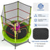 55 Inch Kids Recreational Trampoline Bouncing Jumping Mat with Enclosure Net-Green - Color: Green - Minihomy