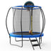 8 Feet Recreational Trampoline with Basketball Hoop and Net Ladder - Color: Blue - Size: 8 ft - Minihomy