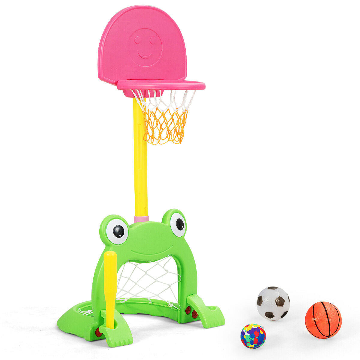 3-in-1 Kids Basketball Hoop Set Stand  - Color: Multicolor - Minihomy