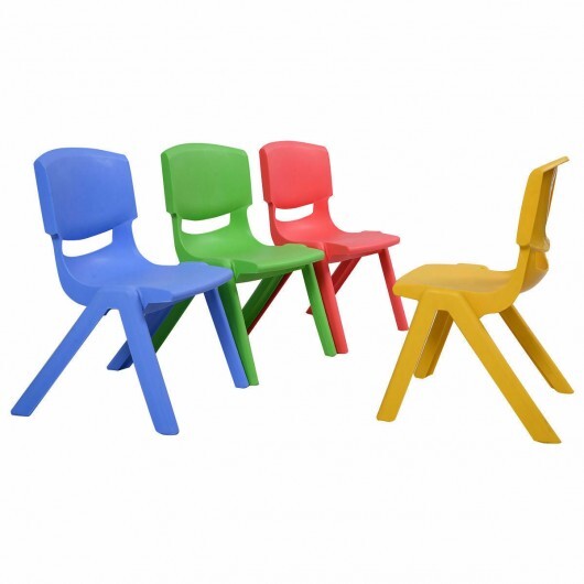 4-pack Colorful Stackable Plastic Children Chairs - Color: Multicolor - Minihomy