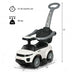 3 In 1 Ride on Push Car Toddler Stroller Sliding Car with Music-White - Color: White - Minihomy