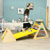 3 in 1 Wooden Set of 2 Triangle Climber with Ramp for Slid - Color: Multicolor - Minihomy