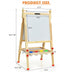 Kids Art Easel with Paper Roll Double-Sided Regulable Drawing Easel Plank - Color: Natural - Minihomy