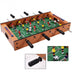 2-in-1 Indoor/Outdoor Air Hockey Foosball Game Table - Color: Brown - Minihomy