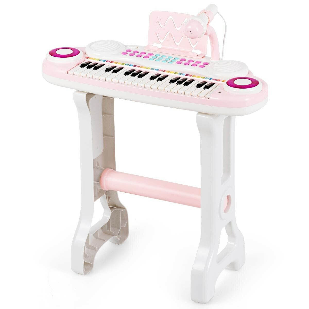 37-key Kids Electronic Piano Keyboard Playset-Pink - Color: Pink - Minihomy