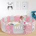 18-Panel Baby Playpen with Music Box & Basketball Hoop-Pink - Color: Pink - Minihomy