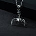 Gothic Skeleton Pendants Necklace with Bat Crown for Men Sterling Silver Matte Gift for Teens