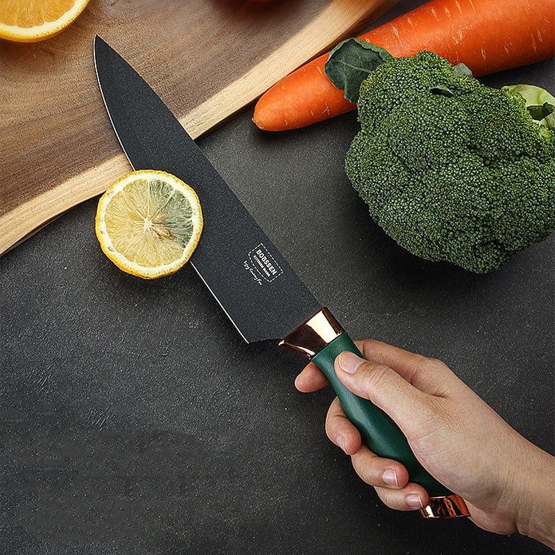 Cleaver Knife Set Kitchen Green Handle - Minihomy