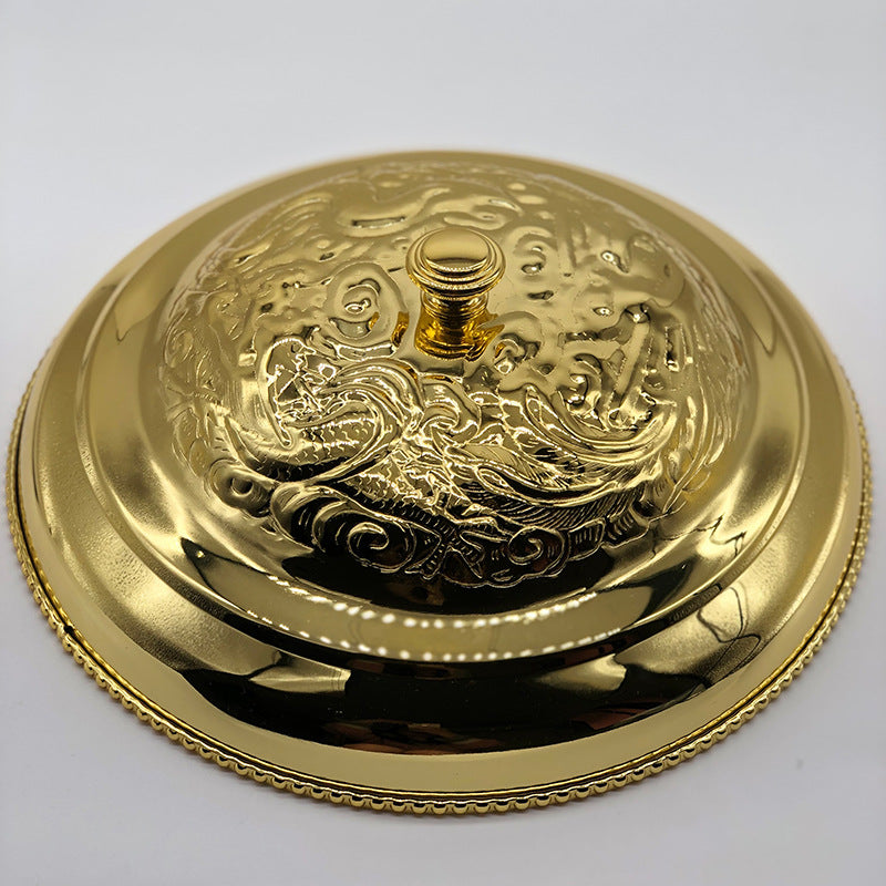 Round Dragon And Phoenix Cover With Stainless Steel Gold Plating