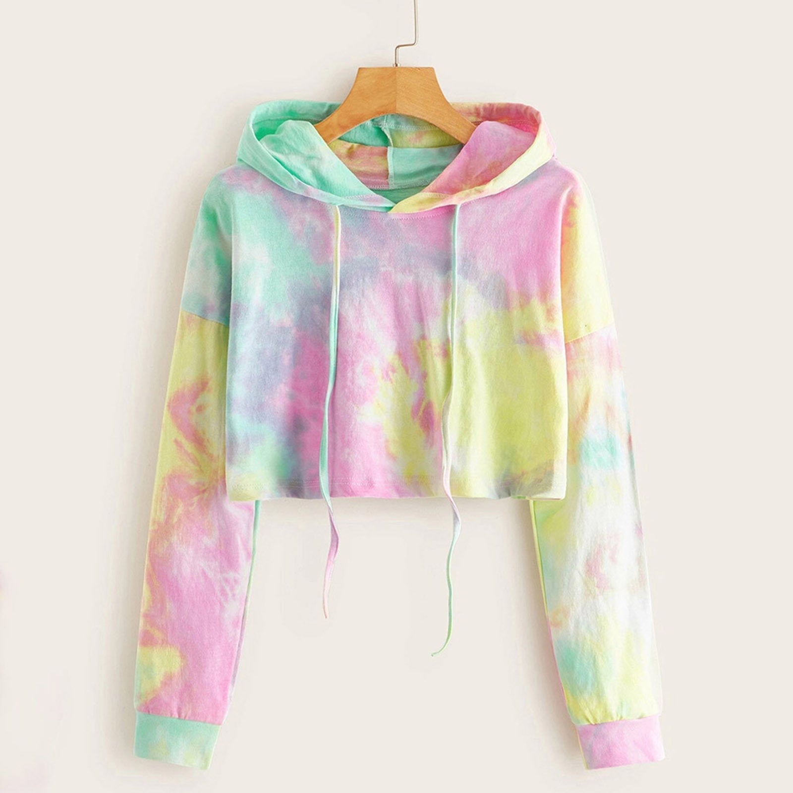 Hoodies Women Rainbow Tie Dye Print Women's Sweatshirt