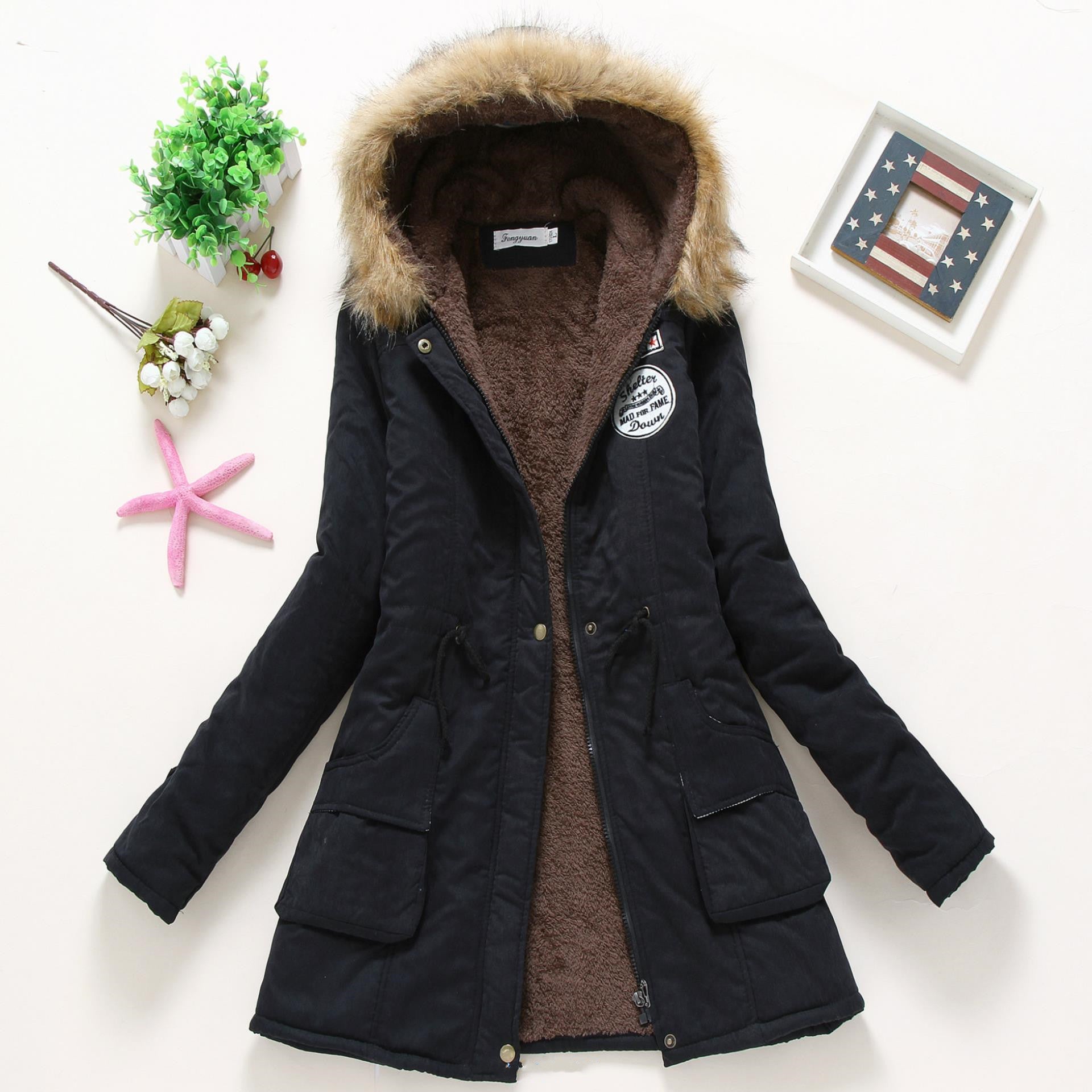 Hooded Winter Jacket Women Warm Coats Ladies Tops - Minihomy