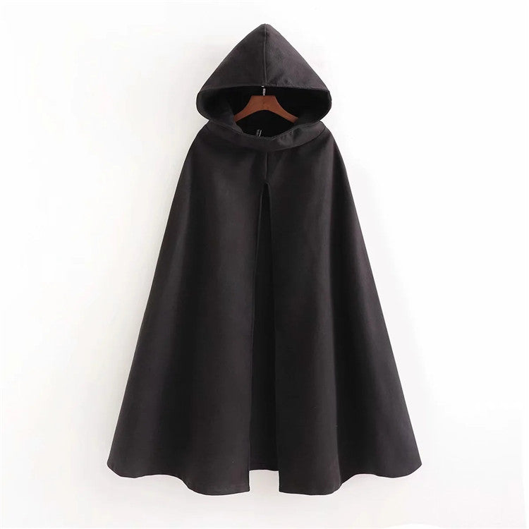 Temperament Light Mature Hooded Cloak Coat