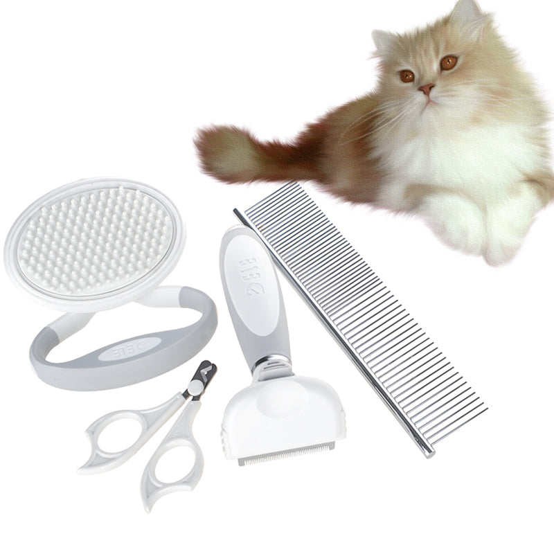 Cats Wool Pet Hair Deshedding Brush Set Comb For Pet Dog Cleaning - Minihomy