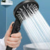 Five-speed Adjustment One-button Water-stop All-black Shower Head - Minihomy