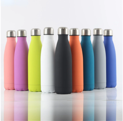 Insulated Stainless Steel Water Bottle Mug Rubber Painted Surface Vacuum Flask Coffee Cup Bottle - Minihomy
