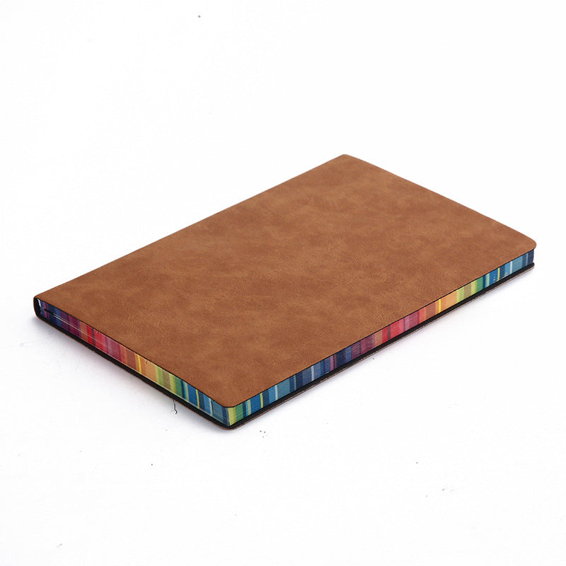 Colorful Rainbow Side A5 Leather Cover Notebook - Minihomy