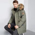 Down Jacket Trench Coat Warm Parka Windproof Large Pockets Big Fur Collar - Minihomy