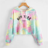 Hoodies Women Rainbow Tie Dye Print Women's Sweatshirt