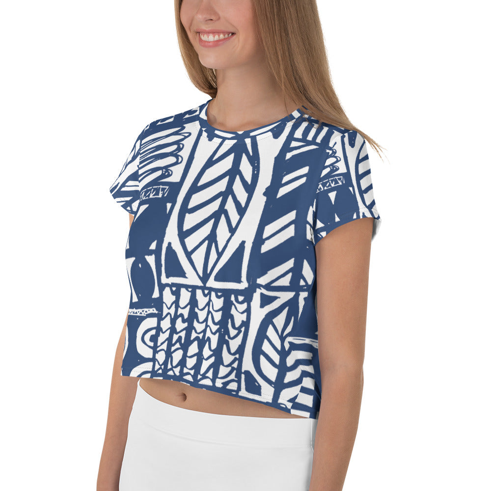 Blue Nature Printed Short T-Shirt - Minihomy