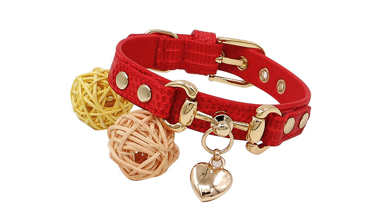 Lizard Pattern Double Buckle Leather Pet Collar - Minihomy