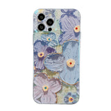 Oil Painting Purple And Blue Daisy Flower Phone Case