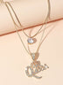 Crown Rhinestone Pendant Multilayer Queen Necklace - Minihomy