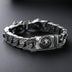 S925 Sterling Silver Leopard Head Bracelet Men's Retro Thick Style