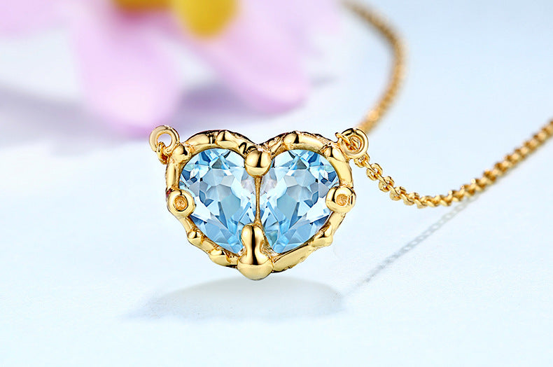 Women's Heart Shaped Crystal Necklace