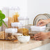 Air-Tight Food Storage Container 7pcs For Cereals Easy Lock Sealed Jar Plastic Transparent Milk Powder Grains Candy Kitchen Organizer - Minihomy