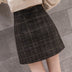 Plaid Skirt Women Irregular Woolen  Short Skirt - Minihomy