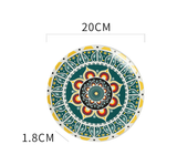 Ceramic Bohemian Tableware Platter Moroccan Pattern Ethnic Flat Plate