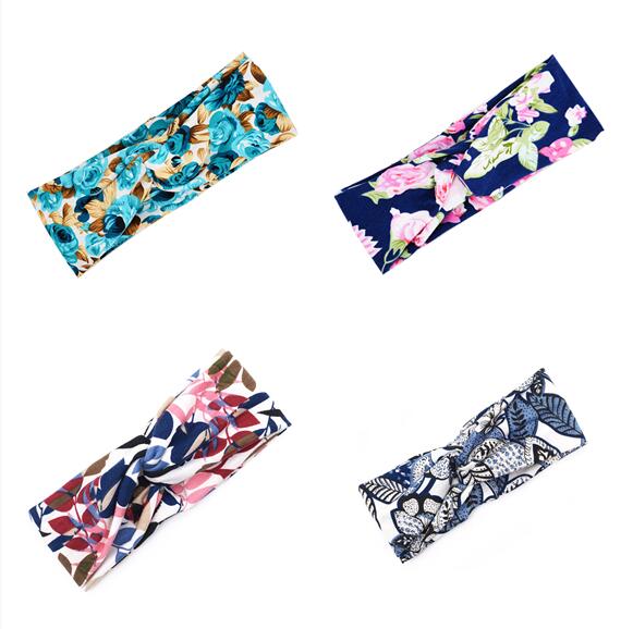 Floral cross hair band