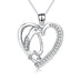 Penguin Necklace Sterling Silver Cubic Zirconia Heart Shape Penguin Gifts for Women Girls