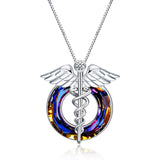 925 Sterling Silver Stethoscope Heartbeat Nurse Necklace Jewelry - Minihomy