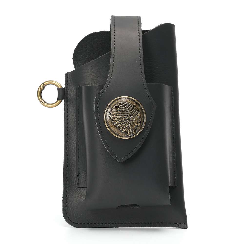 Leather Phone Belt Bag With Leather Belt - Minihomy