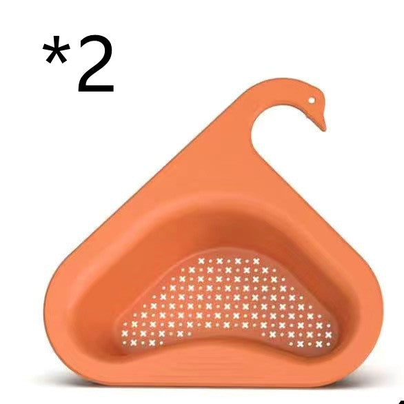 Household Sink Hanging Fruit And Vegetable Filter Water Drain Basket Kitchen Dry And Wet Separation Swan Drain Basket - Minihomy