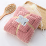 Bound Plain High-density Coral Fleece Absorbent Towel - Minihomy