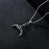 Gothic Skeleton Pendants Necklace with Bat Crown for Men Sterling Silver Matte Gift for Teens