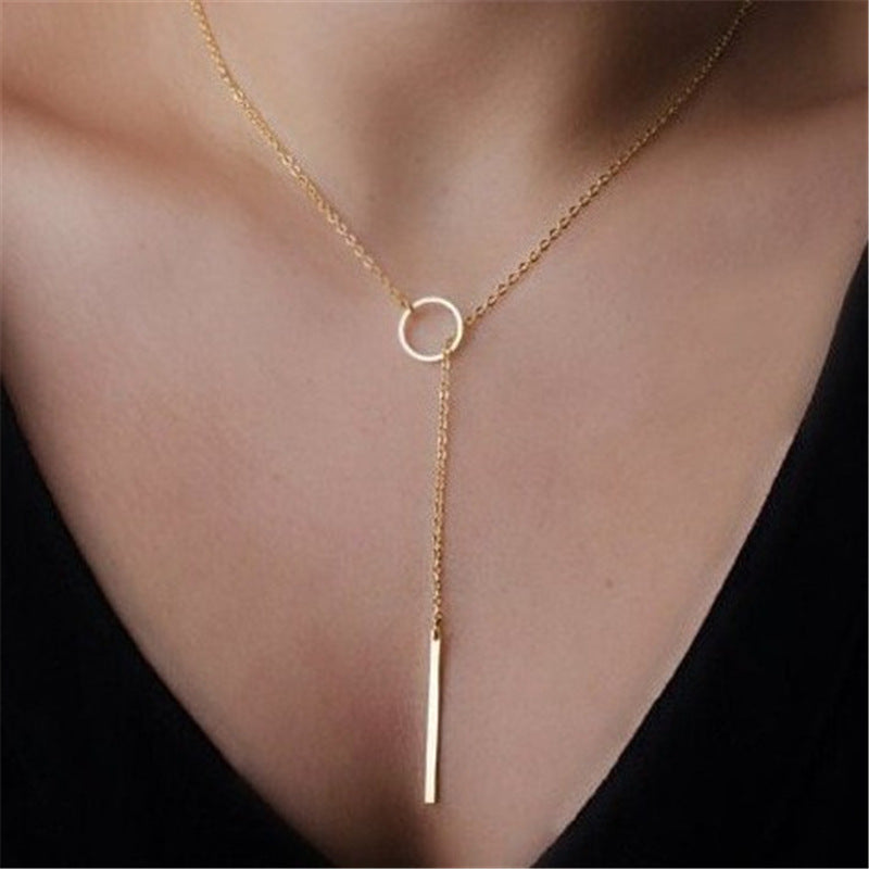 Personalized Simple Metal Ring Short Necklace Female Clavicle Chain - Minihomy