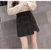 Plaid Skirt Women Irregular Woolen  Short Skirt - Minihomy