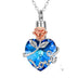 Sterling Silver Blue Rose Urn Necklace Jewelry for Women