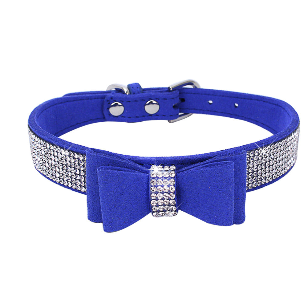 Rhinestone Bow Pet Dog Collar Leash - Minihomy