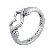 Romantic Heart Hand Hug Ring For Women