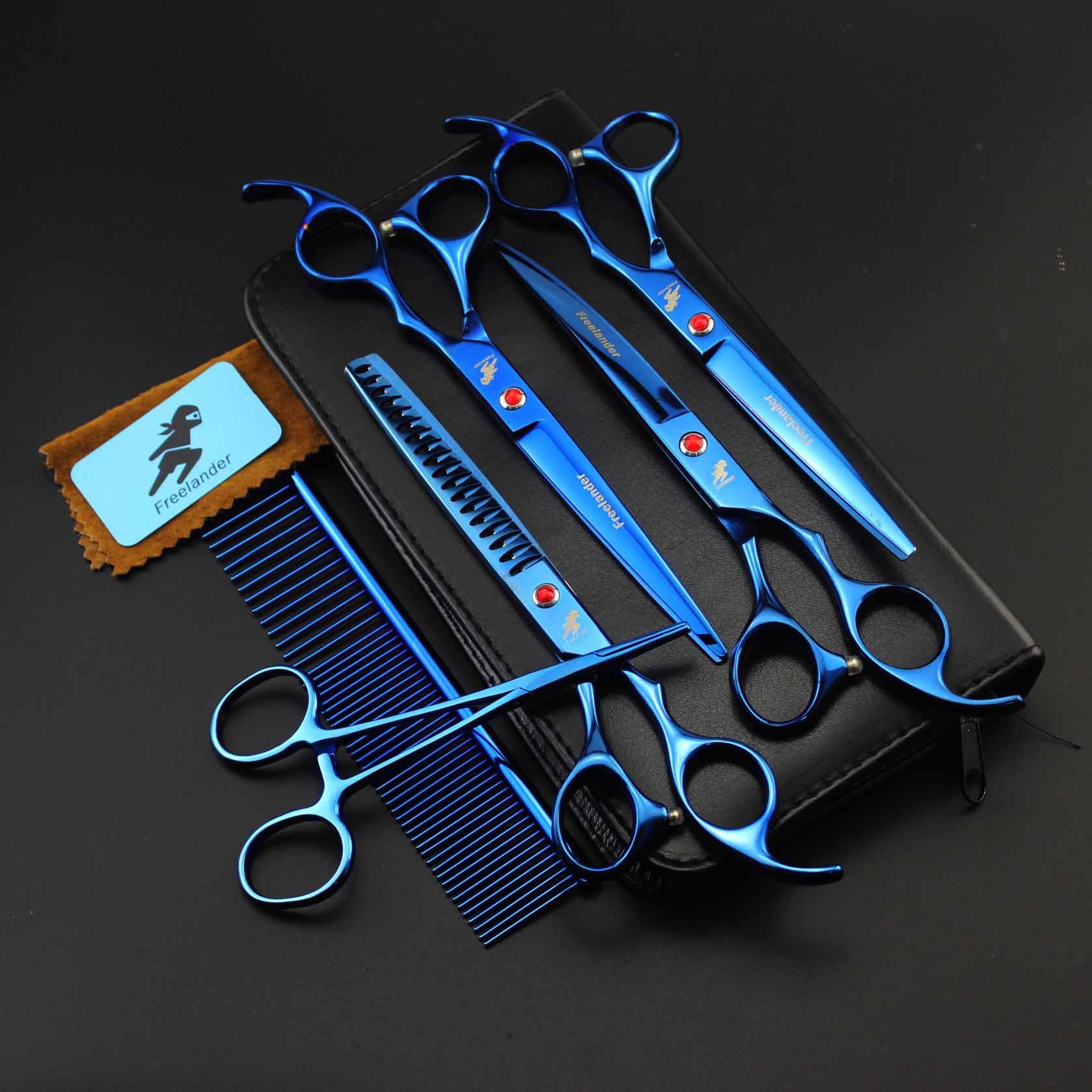 Pet Grooming Scissors, Straight And Curved Scissors, Set - Minihomy