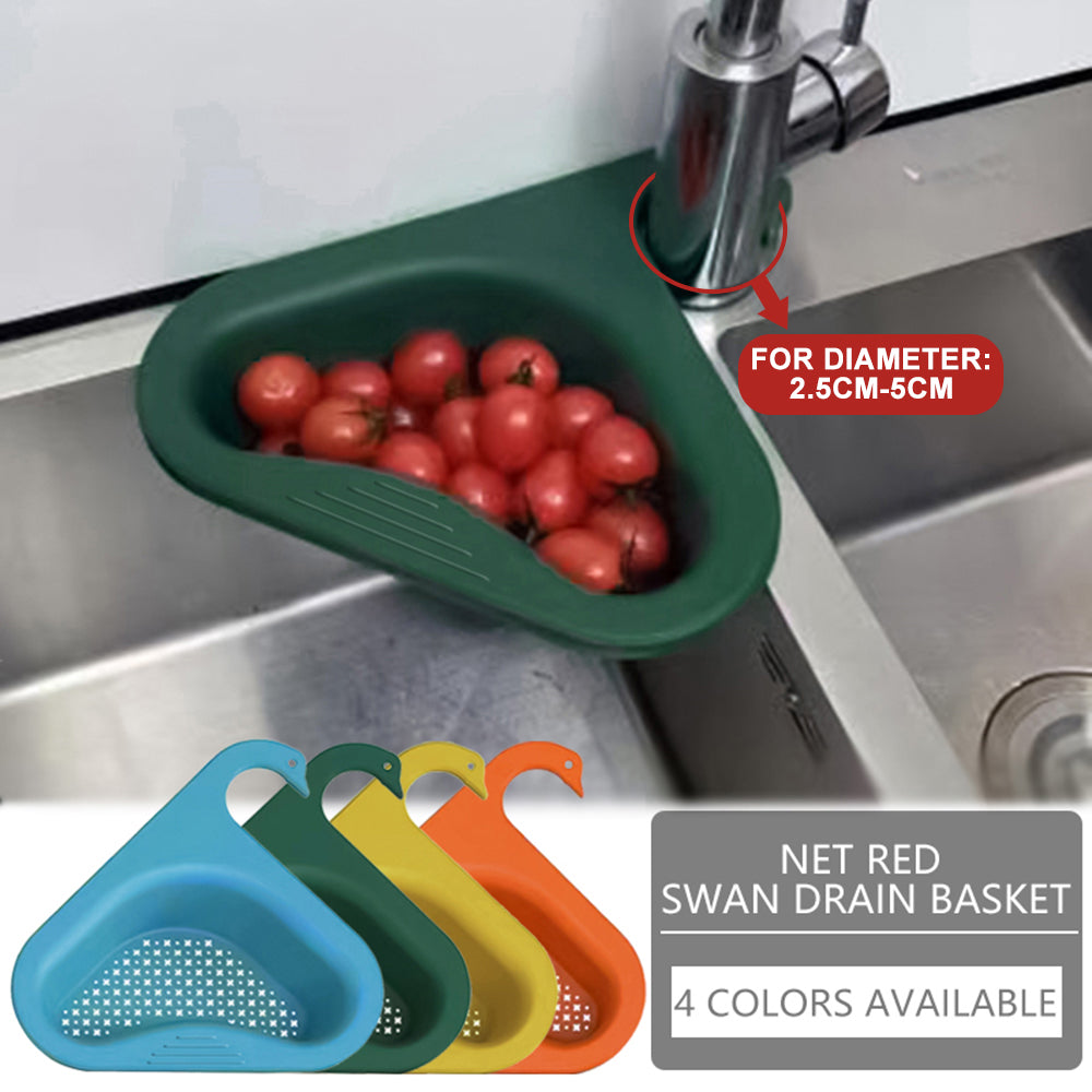 Household Sink Hanging Fruit And Vegetable Filter Water Drain Basket Kitchen Dry And Wet Separation Swan Drain Basket - Minihomy