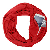 Pocket Scarf Solid Color Unlimited Bib Storage Zipper Pocket Bib