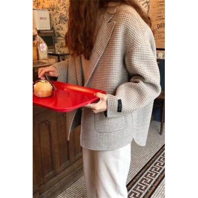 Small Woolen Coat Women Short Coat Female Woolen Student Loose Suit