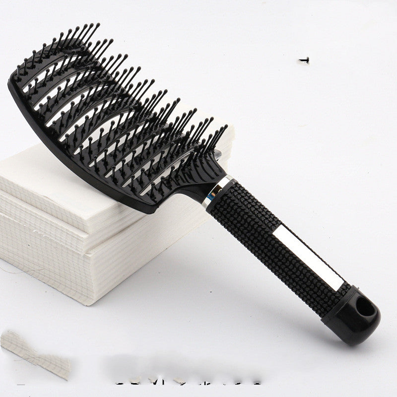 Large Curved Comb Hairbrush Boar Bristles Massage Comb Curly Hair Multifunctional Hair Brush