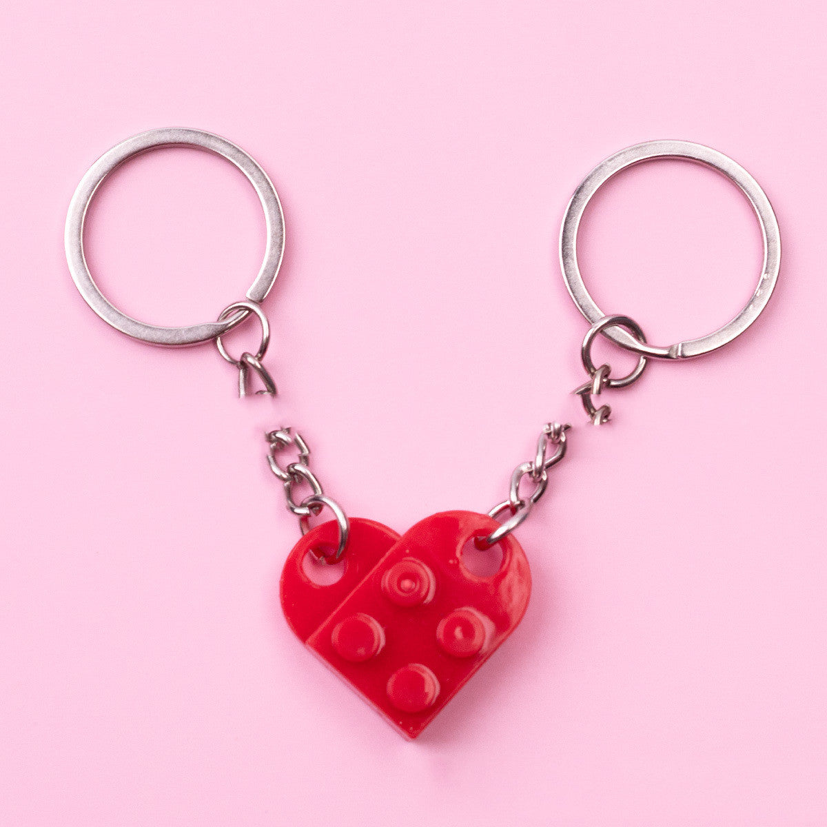 Heart Key Chain Valentines Day Gift Blocks Can Split Key Link Couples