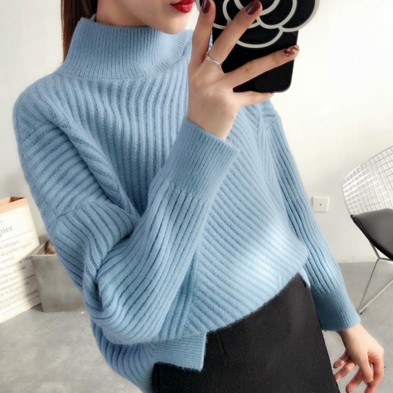 Women's Sweater Loose Lazy Half High Collar